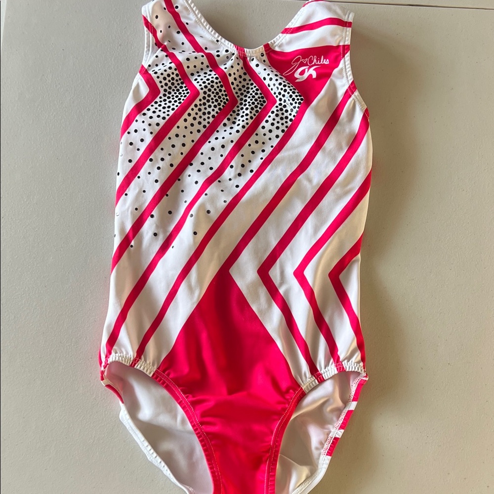 GK Pink and White Girls Leotard By Jordan Chiles